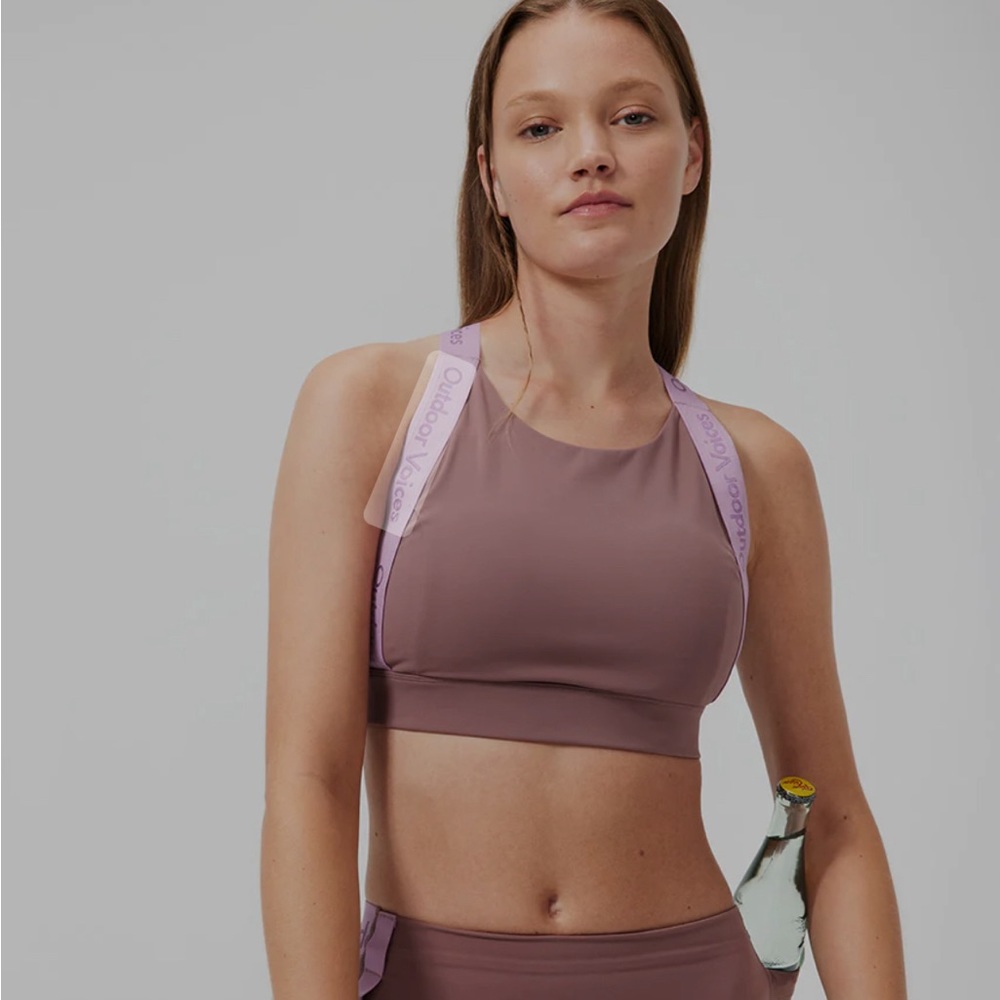 Outdoor Voices Snacks Bra, Taupe, XL. NWT